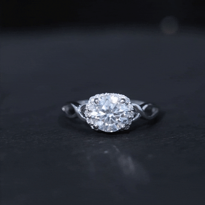 7 MM Round Lab Created Diamond Solitaire Infinity Ring for Her