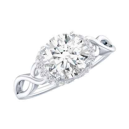 7 MM Round Lab Created Diamond Solitaire Infinity Ring for Her