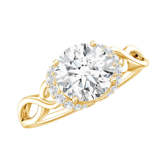 7 MM Round Lab Created Diamond Solitaire Infinity Ring for Her
