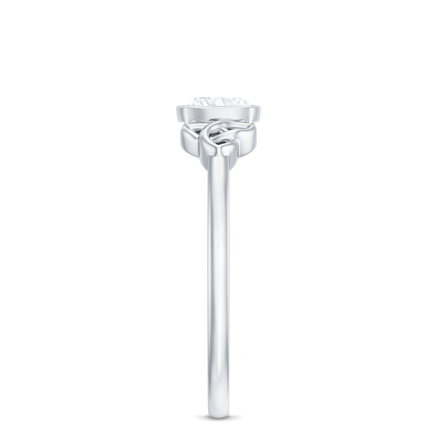 Certified Cushion Cut Diamond Knot Promise Ring