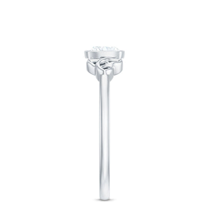 Certified Cushion Cut Diamond Knot Promise Ring