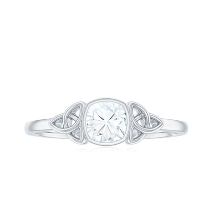 Certified Cushion Cut Diamond Knot Promise Ring