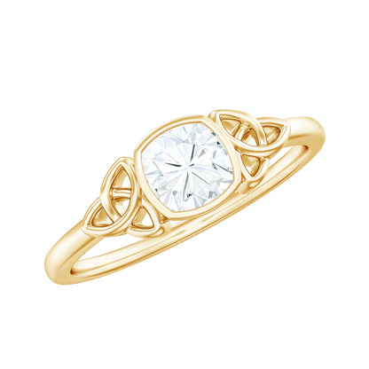 Certified Cushion Cut Diamond Knot Promise Ring