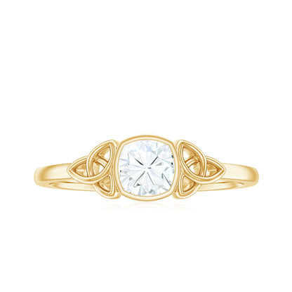 Certified Cushion Cut Diamond Knot Promise Ring