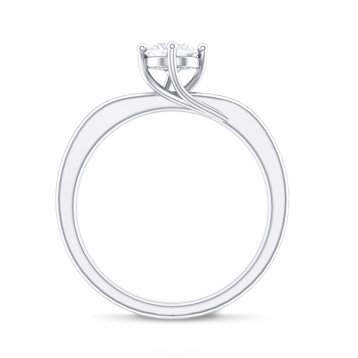 Lab Grown Diamond Solitaire Ring With 4 Prong Diagonal Set