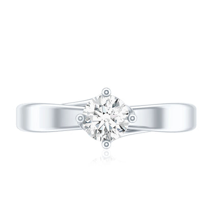Lab Grown Diamond Solitaire Ring With 4 Prong Diagonal Set