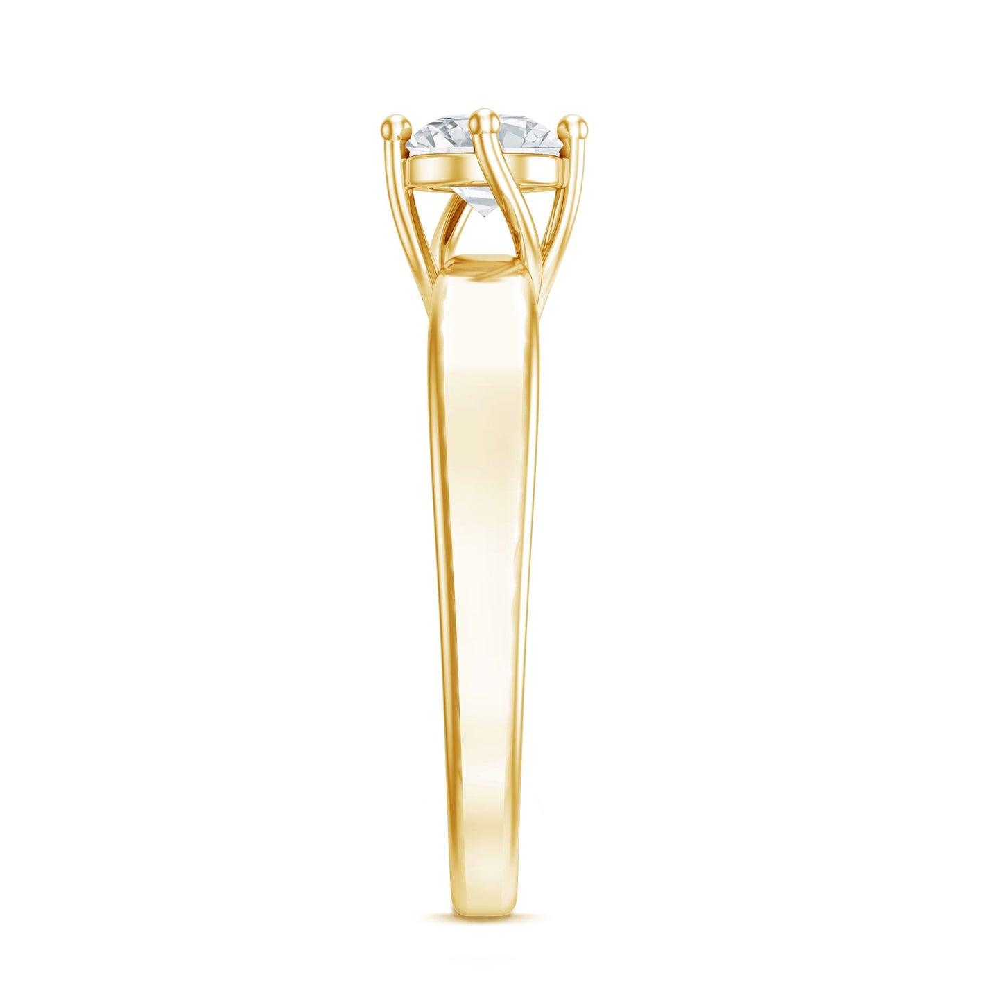 Lab Grown Diamond Solitaire Ring With 4 Prong Diagonal Set