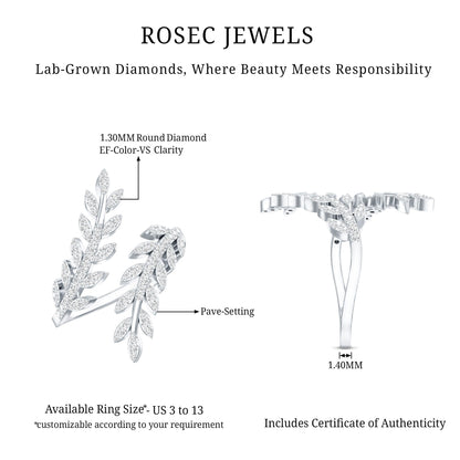 Certified Nature inspired Lab Grown Diamond Cocktail Ring for Women