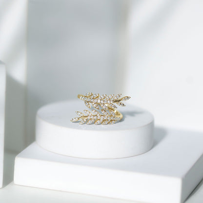 Certified Nature inspired Lab Grown Diamond Cocktail Ring for Women