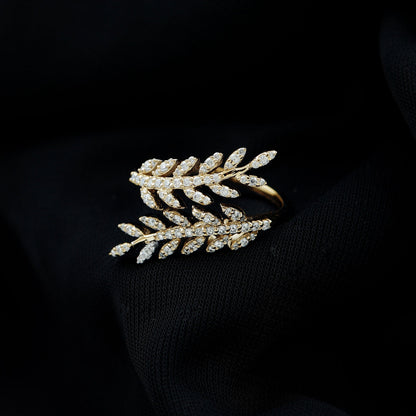 Certified Nature inspired Lab Grown Diamond Cocktail Ring for Women