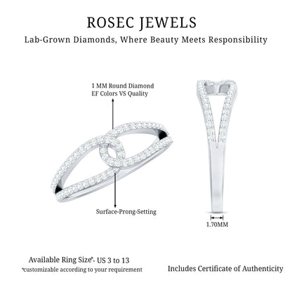 Brilliant Cut Lab Created Diamond Knot Anniversary Ring for Her