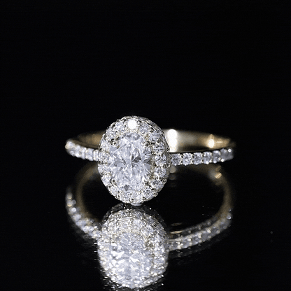 Certified 6X8 mm Lab Grown Diamond Oval Shape Engagement Ring