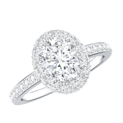 Certified 6X8 mm Lab Grown Diamond Oval Shape Engagement Ring