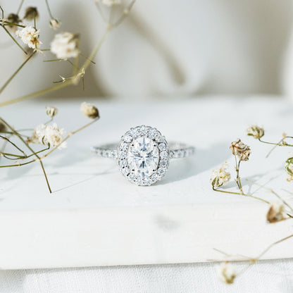 Certified 6X8 mm Lab Grown Diamond Oval Shape Engagement Ring