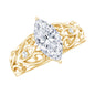 Marquise Cut Lab Grown Diamond Solitaire Filigree Engagement Ring