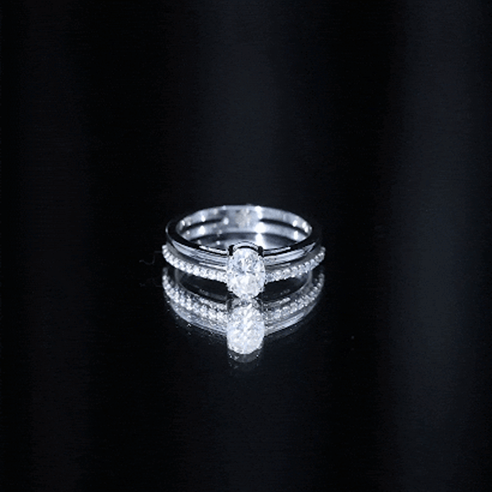 5X7 MM Oval Cut Diamond Solitaire Promise Ring For Her