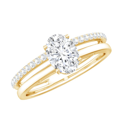 5X7 MM Oval Cut Diamond Solitaire Promise Ring For Her