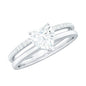 7 MM Heart Shape Lab Grown Diamond Double Band Solitaire Ring