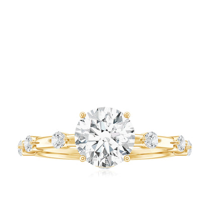 Round Brilliant Cut Lab Grown Diamond Traditional Engagement Ring