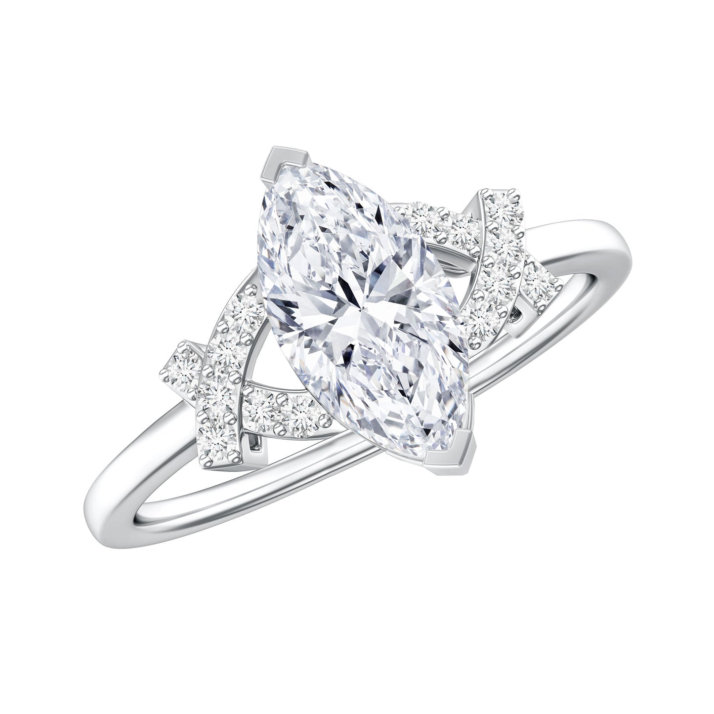 Lab Grown Diamond 5X10 MM Marquise Engagement Ring