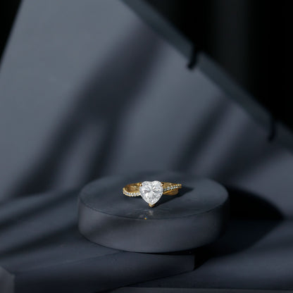 Lab Grown Diamond Heart Engagement Ring With Bypass Details