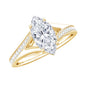 Brilliant Cut Lab Grown Diamond Marquise Engagement Ring with Split Shank