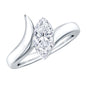 Lab Diamond 5X10 MM Marquise Engagement Ring in Tension Mount Setting