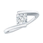 5 mm Princess Cut Lab Grown Diamond Ring With Tension Setting