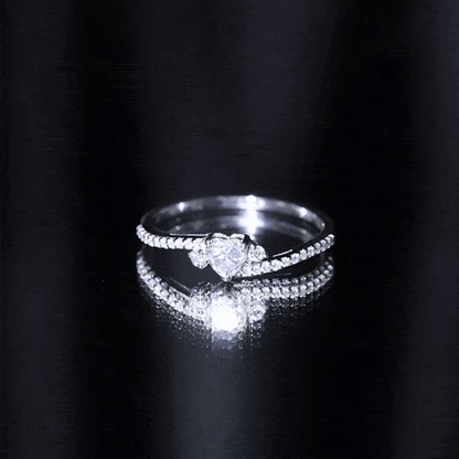 1.5 Carat Heart Shaped Lab Grown Diamond Engagement Rings With Bypass Shank
