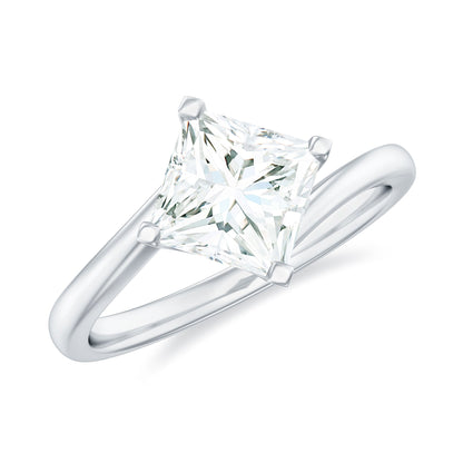 Princess Cut Lab Grown Diamond Bypass Engagement Ring for Women