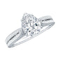 6X8 mm Pear Lab Created Diamond Filigree Engagement Ring
