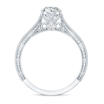 6X8 mm Pear Lab Created Diamond Filigree Engagement Ring