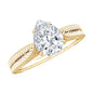 6X8 mm Pear Lab Created Diamond Filigree Engagement Ring