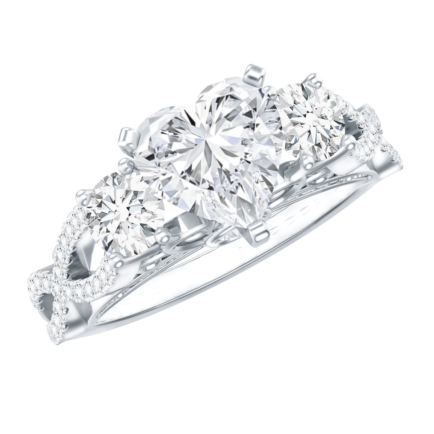 Certified 7 MM Lab Grown Diamond Heart Shaped Engagement Ring