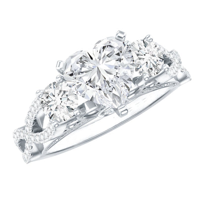 Certified 7 MM Lab Grown Diamond Heart Shaped Engagement Ring