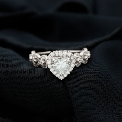 Vintage Inspired Lab Grown Diamond Heart Engagement Ring For Her