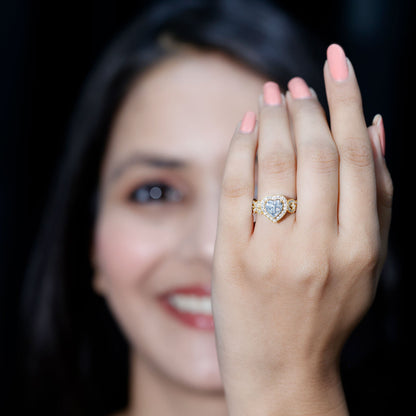 Vintage Inspired Lab Grown Diamond Heart Engagement Ring For Her