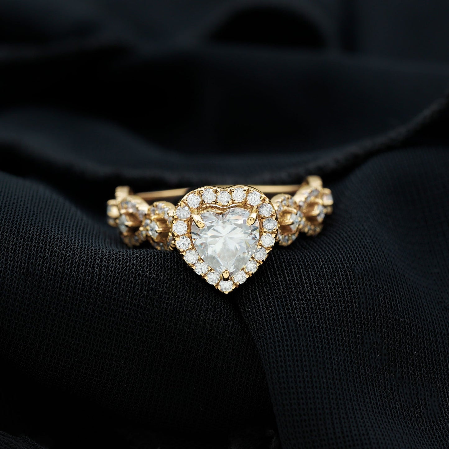 Vintage Inspired Lab Grown Diamond Heart Engagement Ring For Her