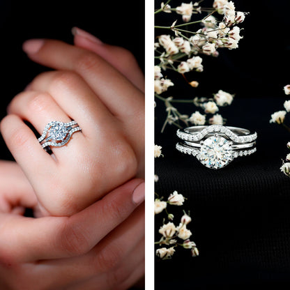 Lab Created Diamond Engagement Ring with Ring Guard
