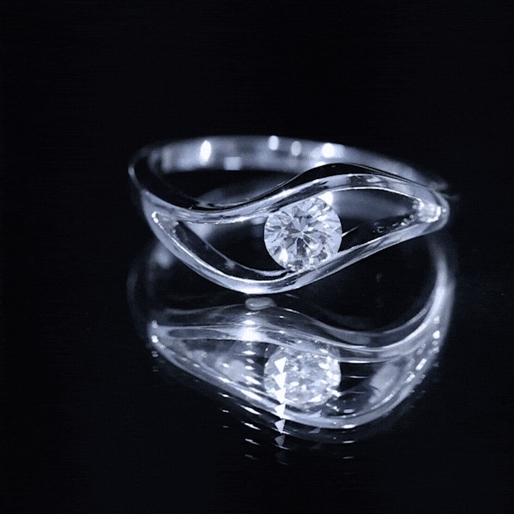Certified 6 mm Lab Created Diamond Round Engagement Ring in Tension Setting