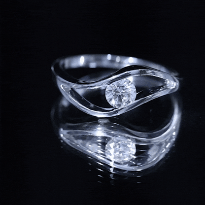 Certified 6 mm Lab Created Diamond Round Engagement Ring in Tension Setting