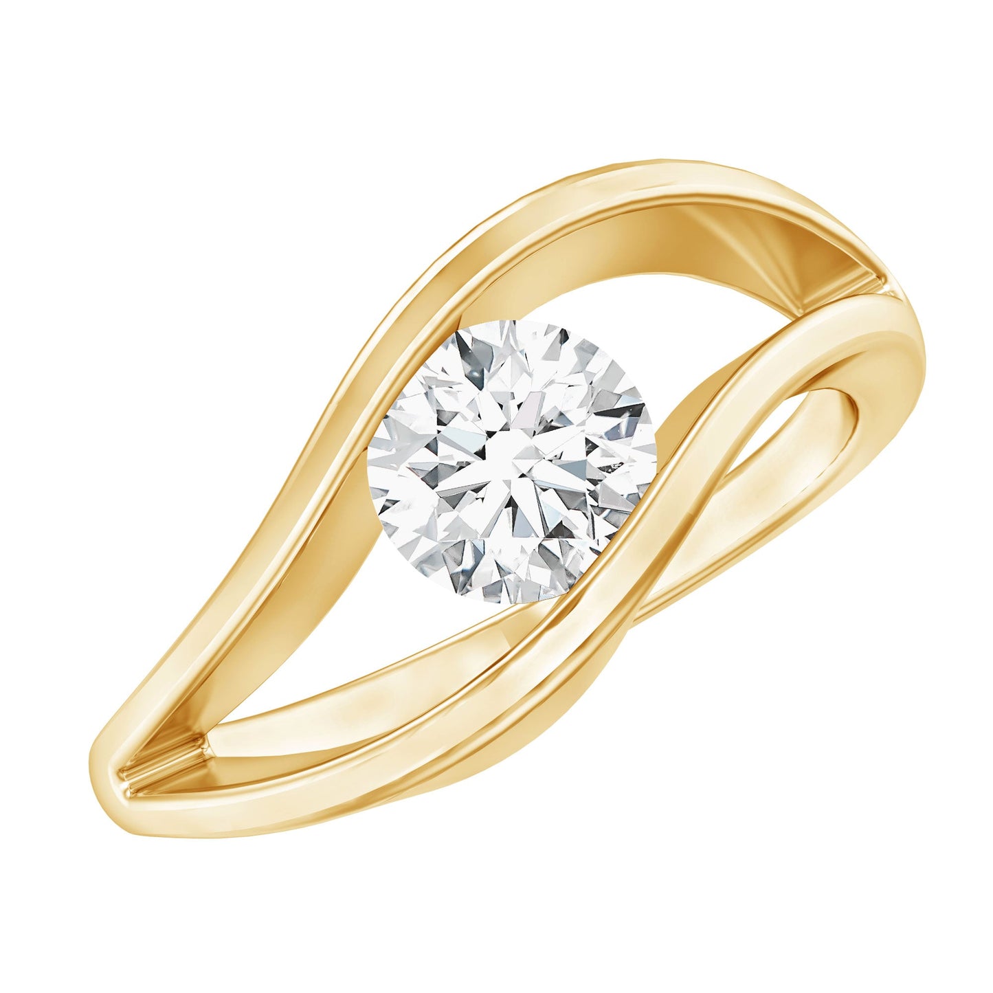 Certified 6 mm Lab Created Diamond Round Engagement Ring in Tension Setting