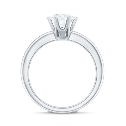 Brilliant Cut Lab Grown Diamond Solitaire Engagement Ring With 6 Prongs