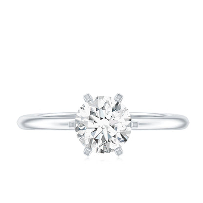 Brilliant Cut Lab Grown Diamond Solitaire Engagement Ring With 6 Prongs