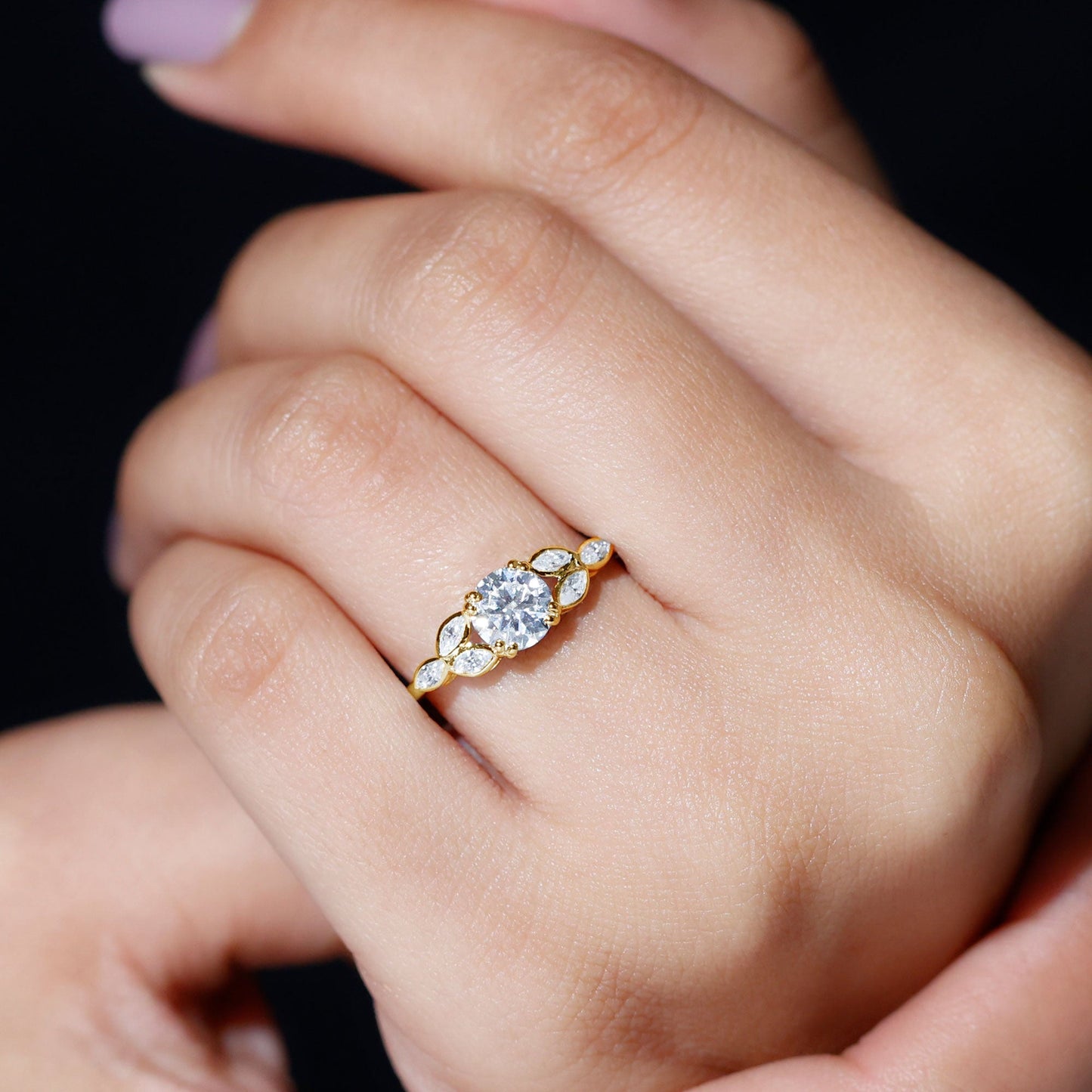 Certified 6 MM Round Diamond Promise Engagement Ring For Her