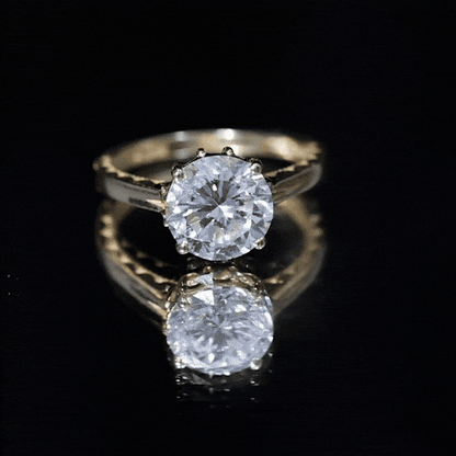 Lab Grown Diamond 8mm Round Engagement Ring With Certificate
