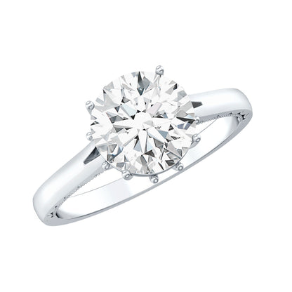 Lab Grown Diamond 8mm Round Engagement Ring With Certificate