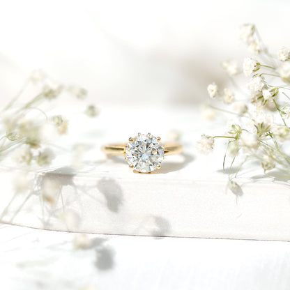 Lab Grown Diamond 8mm Round Engagement Ring With Certificate