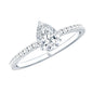 1 CT Pear Cut Man Made Diamond Engagement Ring