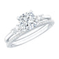 Lab Grown Diamond 6 MM Cushion Engagement Ring with Wedding band